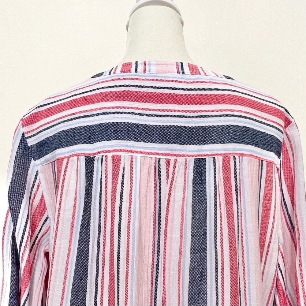 Kim Rogers Striped Long Sleeve Top Resortwear Cruise Lightweight Nautical - Picture 8 of 10